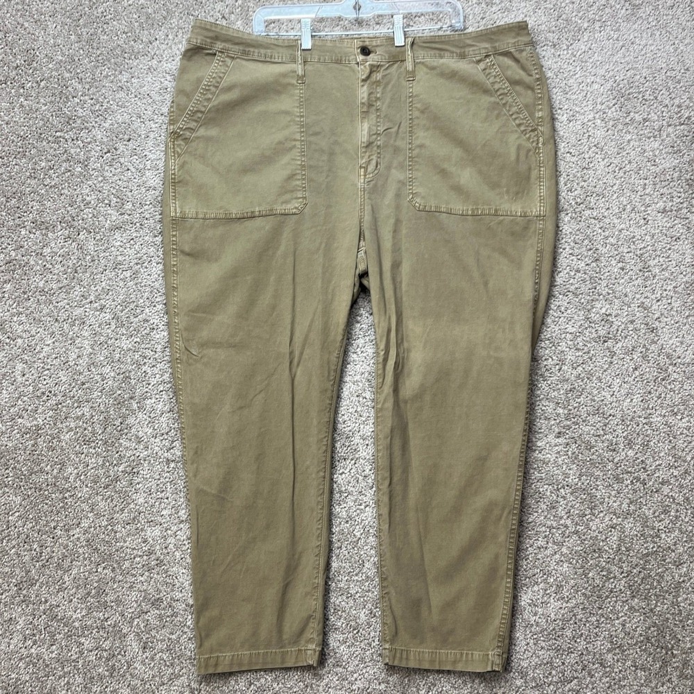 Madewell Pants Womens 36 (45x26) Olive Khaki Stretch Flat Front Tapered Utility